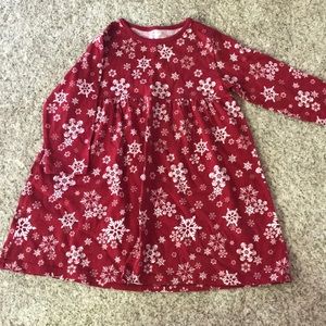 LL Bean Toddler size 3T snowflake print dress
